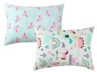 tontukatu toddler pillowcase set: 2 pack ultra soft jersey knit, zipper closure, travel pillow covers for 14 🐘 x 19, 13 x 18, and 12 x 16 pillows - flamingo elephant horse design in light green and pink logo
