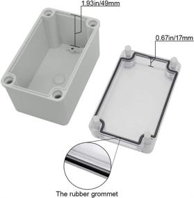 img 1 attached to Waterproof and Dustproof IP67 ABS Plastic Junction Box, Universal Electric Project Enclosure in Pale Gray with Transparent/Clear PC Cover, 5.1x3.1x2.8 inch (130x80x70mm)