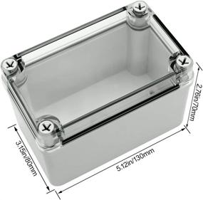 img 3 attached to Waterproof and Dustproof IP67 ABS Plastic Junction Box, Universal Electric Project Enclosure in Pale Gray with Transparent/Clear PC Cover, 5.1x3.1x2.8 inch (130x80x70mm)