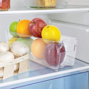 img 3 attached to 🥫 Clear Stackable Fridge/Freezer Storage Container - Glad Plastic Organizer Bin, 14.5” x 4.2” x 4”