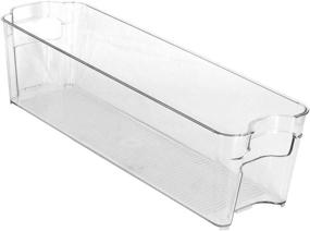 img 4 attached to 🥫 Clear Stackable Fridge/Freezer Storage Container - Glad Plastic Organizer Bin, 14.5” x 4.2” x 4”