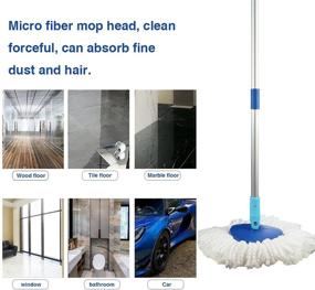 img 1 attached to 🧹 High-Quality Microfiber Mop Replacement Heads for Effortless 360° Cleaning - 3 Pack