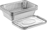 10 pack - propack disposable aluminum foil oblong pans with lids for meal prep, cooking, and takeout logo