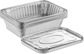 img 4 attached to 10 Pack - Propack Disposable Aluminum Foil Oblong Pans with Lids for Meal Prep, Cooking, and Takeout