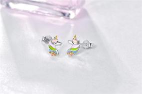 img 2 attached to Earrings Sterling Hypoallergenic Daughter Birthday Girls' Jewelry