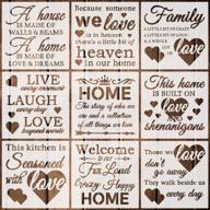 🖌️ 9-piece word stencils family sign stencils - reusable home decor templates for word art, painting & diy projects (12 inches) logo