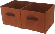 📦 amborido foldable fabric storage cubes: 2 pack coffee drawers for efficient organization logo