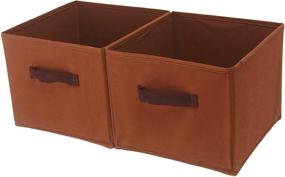 img 4 attached to 📦 Amborido Foldable Fabric Storage Cubes: 2 Pack Coffee Drawers for Efficient Organization
