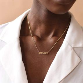 img 1 attached to 👩 925 Sterling Silver Mama Necklace: The Perfect Gift for Mom – 14K Gold Plated, Dainty & Cute Mom Necklace, Ideal Gifts from Daughter for Foster Mother, Stepmother, or New Mom, Daily Mom Jewelry