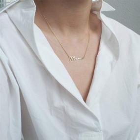 img 3 attached to 👩 925 Sterling Silver Mama Necklace: The Perfect Gift for Mom – 14K Gold Plated, Dainty & Cute Mom Necklace, Ideal Gifts from Daughter for Foster Mother, Stepmother, or New Mom, Daily Mom Jewelry
