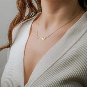 img 2 attached to 👩 925 Sterling Silver Mama Necklace: The Perfect Gift for Mom – 14K Gold Plated, Dainty & Cute Mom Necklace, Ideal Gifts from Daughter for Foster Mother, Stepmother, or New Mom, Daily Mom Jewelry