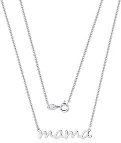 img 4 attached to 👩 925 Sterling Silver Mama Necklace: The Perfect Gift for Mom – 14K Gold Plated, Dainty & Cute Mom Necklace, Ideal Gifts from Daughter for Foster Mother, Stepmother, or New Mom, Daily Mom Jewelry