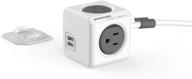 💡 allocacoc powercube power strip - компактный, с защитой от перенапряжения, 4 розетки, 2 порта usb, 10 футовый кабель, крепление, сертифицирован etl логотип