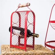 🍷 seo-optimized palais essentials tabletop wine shelf with red chicken wire design, size 15" x 7 логотип