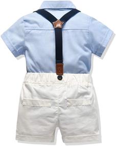 img 2 attached to 👔 Gentleman Outfit Toddler Suspender White B Boys' Clothing Set - Stylish and Dapper Attire