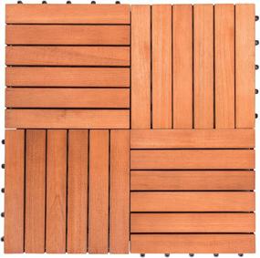 img 2 attached to Eucalyptus Interlocking Deck Tile for Outdoor Patio – 6-Slat Design