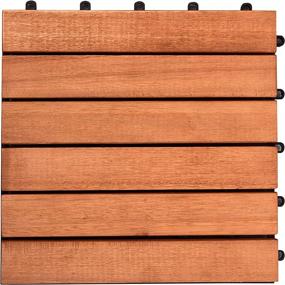 img 4 attached to Eucalyptus Interlocking Deck Tile for Outdoor Patio – 6-Slat Design