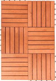 img 1 attached to Eucalyptus Interlocking Deck Tile for Outdoor Patio – 6-Slat Design