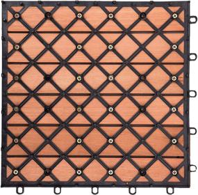 img 3 attached to Eucalyptus Interlocking Deck Tile for Outdoor Patio – 6-Slat Design