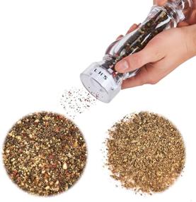 img 2 attached to LHS Adjustable Pepper Mill Grinder and Salt Grinder Set with Clear Design for Coarser or Finer Grinding - Perfect for Peppercorns