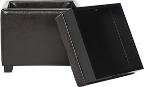img 1 attached to SAFAVIEH Harrison Brown Single Tray Ottoman with Square Foot Rest & Storage