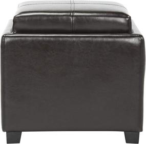 img 2 attached to SAFAVIEH Harrison Brown Single Tray Ottoman with Square Foot Rest & Storage
