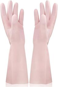 img 4 attached to 🧤 Cleanbear Dishwashing Gloves - Reusable Latex Free Rubber Cleaning Glove Set