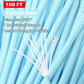 img 1 attached to 🔵 ACCSTROM 650lb Paracord Parachute Cord, Mil-Spec Type III, Nylon - Perfect for Crafting Paracord Bracelets and Keychains (Crystal Blue, 100ft) - Buy Now!