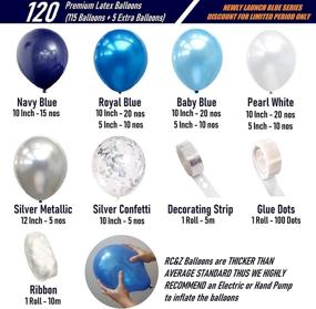 img 3 attached to 🎈 RC&amp;Z Navy Blue Balloon Garland Arch Kit - 120 Balloons in Royal Blue, Baby Blue, White, Silver Metallic and Confetti Latex for Stunning Baby Shower, Bachelorette, Birthday Party Decorations - Backdrop Background Included!