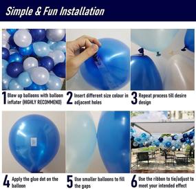 img 2 attached to 🎈 RC&amp;Z Navy Blue Balloon Garland Arch Kit - 120 Balloons in Royal Blue, Baby Blue, White, Silver Metallic and Confetti Latex for Stunning Baby Shower, Bachelorette, Birthday Party Decorations - Backdrop Background Included!