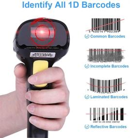 img 1 attached to Wireless USB Barcode Scanner: Basecent Handheld Laser Reader for Library Books, Warehouse Inventory & Store