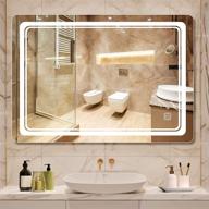 💡 dutsekk 36x28 inch led mirror for bathroom - dimmable ip44 waterproof, lighted vanity mirror with 3 color temperature options - ideal for makeup logo