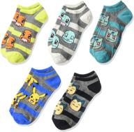 pokemon boys 5 pack no show 🧦 socks: catch 'em all with comfort and style! logo