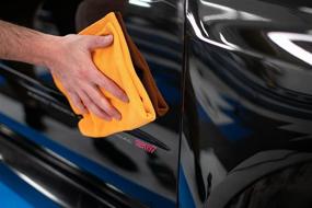 img 2 attached to 🧽 The Rag Company - The Edgeless Pearl - Premium Microfiber Detailing Towel for Leveling Ceramic Coatings and Gentle Sealant Removal, Scratch-Free Technology with Zero Tags, 320gsm, 16in x 16in, Orange (12-Pack)
