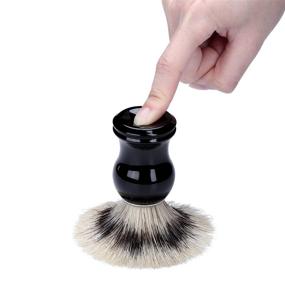 img 1 attached to 🪒 Aethland Men's Shaving Brush Set - Badger Hair Brush w/ Black Handle, Acrylic Razor Holder Stand & Soap Bowl - Perfect Shaving Gift Kit for Men