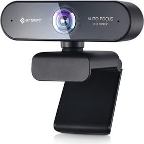 img 4 attached to 🎥 Crystal Clear Autofocus Webcam with Microphone - eMeet Nova Portable 1080P Webcam for Screens & Tripods, 2 De-Noise Mics, Plug & Play USB, Ideal for Streaming