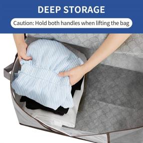 img 2 attached to 🧺 JERIA 6-Pack Foldable Closet Organizer: Grey Clothing Storage Bags with Clear Window, Reinforced Handle, and Sturdy Zipper