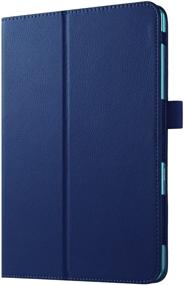 img 2 attached to Stylish Slim Folding Cover Case with Auto Wake/Sleep & Stylus Pen Loop | Designed for Samsung Galaxy Tab A 8.0 2015 Tablet SM-T350 | Dark Blue | (Not Compatible with 2017 Tab A 8.0)