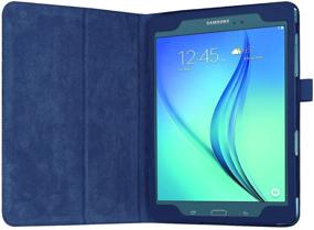 img 3 attached to Stylish Slim Folding Cover Case with Auto Wake/Sleep & Stylus Pen Loop | Designed for Samsung Galaxy Tab A 8.0 2015 Tablet SM-T350 | Dark Blue | (Not Compatible with 2017 Tab A 8.0)