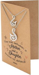 img 2 attached to Handcrafted Mother Daughter Necklace Set: Mermaid Tail Pendant with Swarovski Crystals, Beach Themed Collar Charm, Set of 2 Necklaces, Inspirational Quote, Greeting Card Included