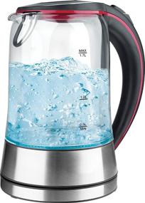 img 3 attached to 🔌 Better Chef Cordless Electric Kettle - 7-Cup Borosilicate Glass, LED Light, 360-deg Swivel Base, Auto Boil-Dry Shut-Off - Glass, Black, Stainless