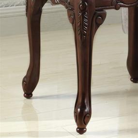 img 1 attached to Dark Cherry Wood End Table with Traditional Ornate Detailing – Roundhill Furniture