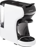 ☕ кофеварка frigidaire ecmn103-white, совместимая с капсулами nespresso, dolce gusto и молотым кофе, белая. логотип