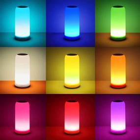 img 2 attached to 🌈 Dimmable LED Table Lamp for Bedrooms - Lelife Bedside Nightlight with Vibrant RGB Colors, Memory function, and No Flicker