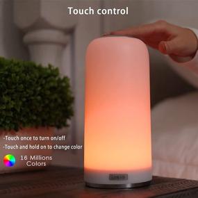 img 1 attached to 🌈 Dimmable LED Table Lamp for Bedrooms - Lelife Bedside Nightlight with Vibrant RGB Colors, Memory function, and No Flicker