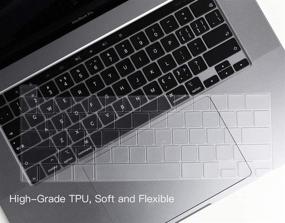 img 2 attached to 🖥️ 2020 Newest MacBook Pro 13 Inch Clear Keyboard Cover - Ultra Thin Model A2338 A2289 A2251 & 2020 2019 MacBook Pro 16 Inch Model A2141 with Touch Bar & Touch ID - Keyboard Skin Protector Cover