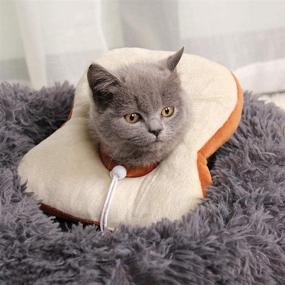 img 2 attached to Adjustable Cat Recovery Collar - Cute Toast Neck Cone for Surgery Recovery, Wound Healing Protection Cone Bread Elizabethan Collars - Soft Edge for Kitten and Cats