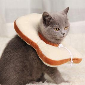 img 3 attached to Adjustable Cat Recovery Collar - Cute Toast Neck Cone for Surgery Recovery, Wound Healing Protection Cone Bread Elizabethan Collars - Soft Edge for Kitten and Cats