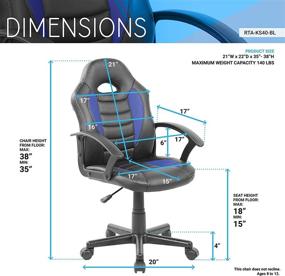 img 1 attached to 🎮 Enhance Study and Game Time with the Techni Mobili Kid's Gaming and Student Racer Chair in Blue