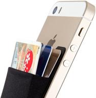 sinjimoru stick-on phone card holder - credit card, phone wallet for iphone and cell phone - sinji pouch basic 2, black logo
